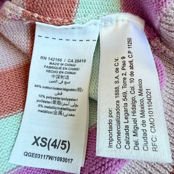 Peek Kids Girls Pink Metallic Striped Sweater 4/5 - Picture 6 of 7
